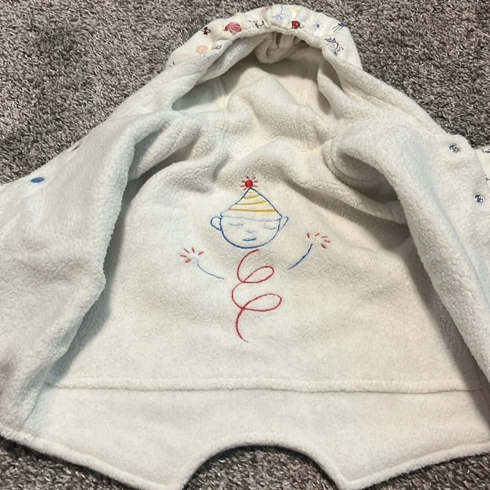 Fisher Price Vintage‎ Button Up Reversible Infant Jacket 3M